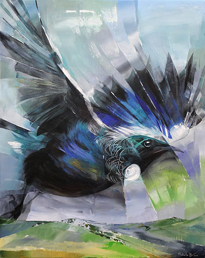 Sheila Brown nz art, bird paintings, acrylic on canvas